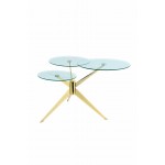 Table 3 trays, end of MARION sofa in metal and glass (Transparent, gold)