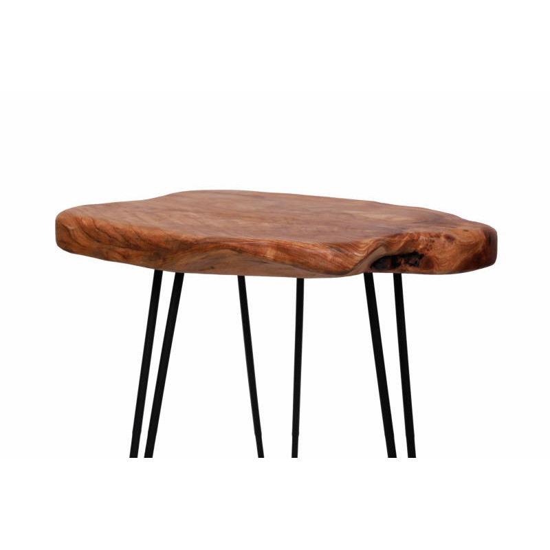 Table d'appoint, bout de canapé ANGELE en métal et bois de cèdre (Naturel) - image 42702