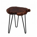 End table, end table VESNA in metal and wood (natural)