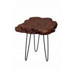 End table, end table VESNA in metal and wood (natural)