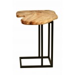 Mesa de centro, rico en metal y madera de silla de cedro (natural)