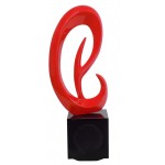 Statue sculpture décorative design enceinte Bluetooth LISTENING en résine (Rouge)