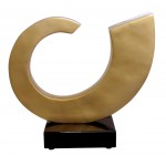 Statua disegno scultura decorativa incinta Bluetooth SUN in resina (Golden)