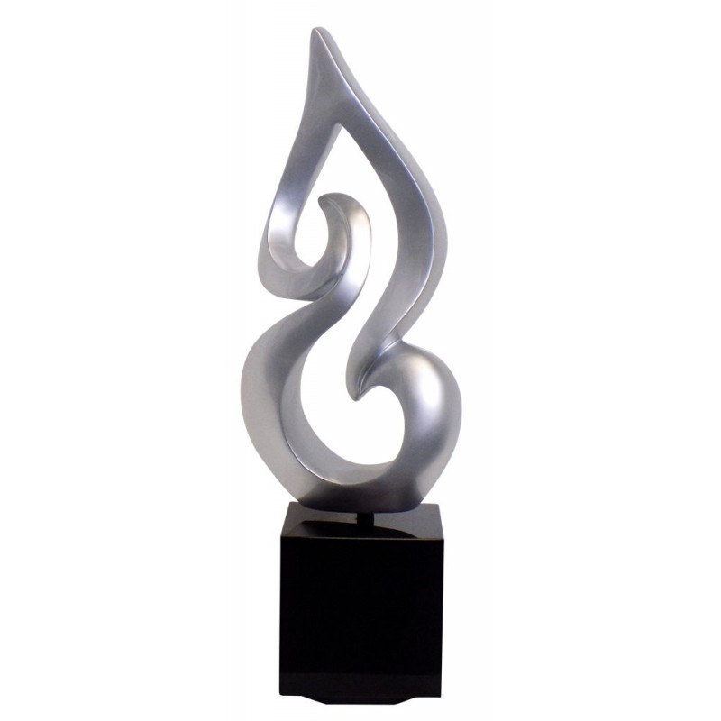 Diseño de escultura decorativa estatua embarazada Bluetooth CANDEL en resina (plata) - image 42957