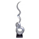 Statue sculpture décorative design enceinte Bluetooth WINDS en résine (Argent)