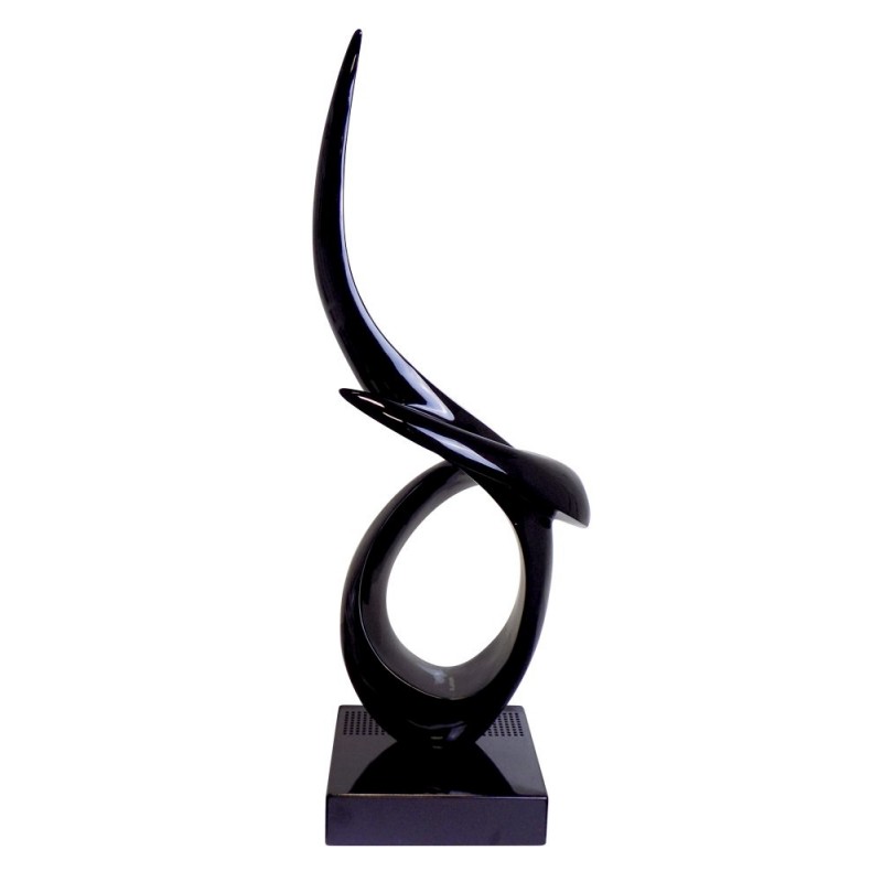 Statue decorative sculpture design pregnant Bluetooth NEW BORN resin (Black)