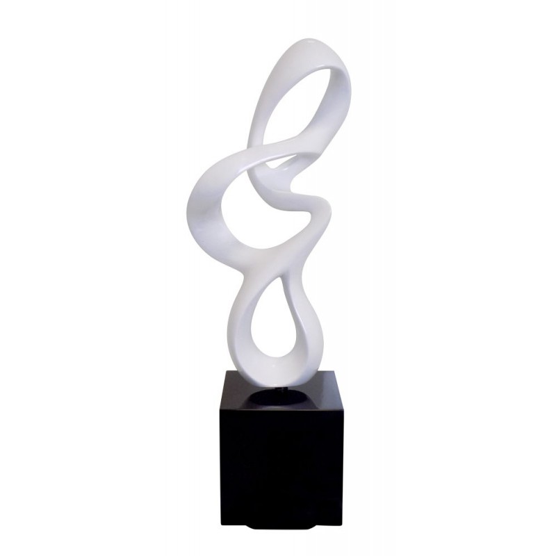 Diseño de escultura decorativa de la estatua embarazada Bluetooth MOVIMIENTO en resina (Blanco)