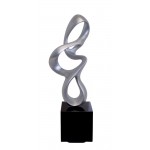 Statua disegno scultura decorativa incinta Bluetooth MOVEMENT in resina (argento)