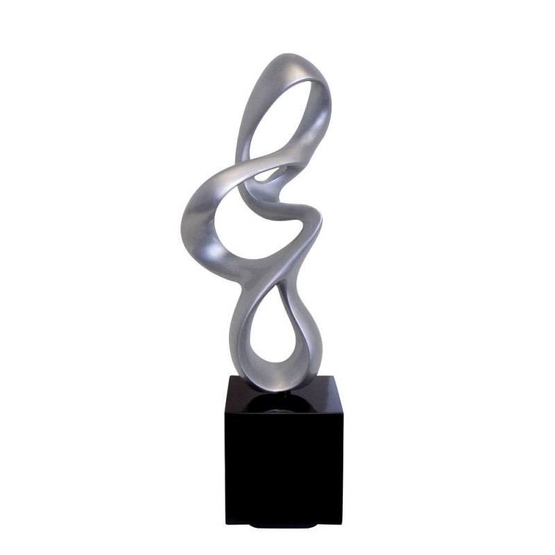 Diseño de escultura decorativa de la estatua embarazada Bluetooth MOVIMIENTO en resina (Plata) - image 42985