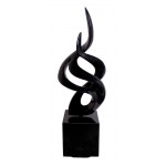 Statue decorative sculpture design pregnant Bluetooth NIGHT SONG in resin (Black)