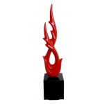Statue decorative sculpture design pregnant Bluetooth DANCE WITH WING in resin (Red)