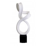 Statua disegno scultura decorativa incinta Bluetooth GOOD LUCK resina (bianco)
