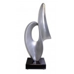 Statua disegno scultura decorativa incinta Bluetooth GRATIS in resina (argento)
