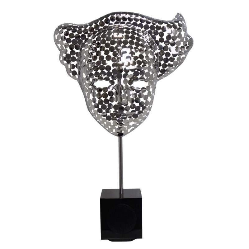 Statua disegno scultura decorativa incinta Bluetooth The Mask in alluminio (argento)