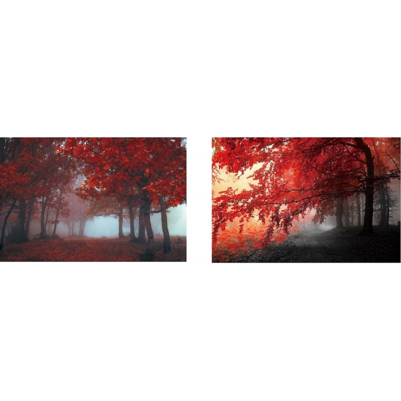 Lote de 2 mesas sobre vidrio ARBRE (90 x 60 cm) (rojo) - image 43093