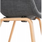 Chaise design scandinave avec accoudoirs CALLA en tissu pieds couleur naturelle (gris anthracite)
