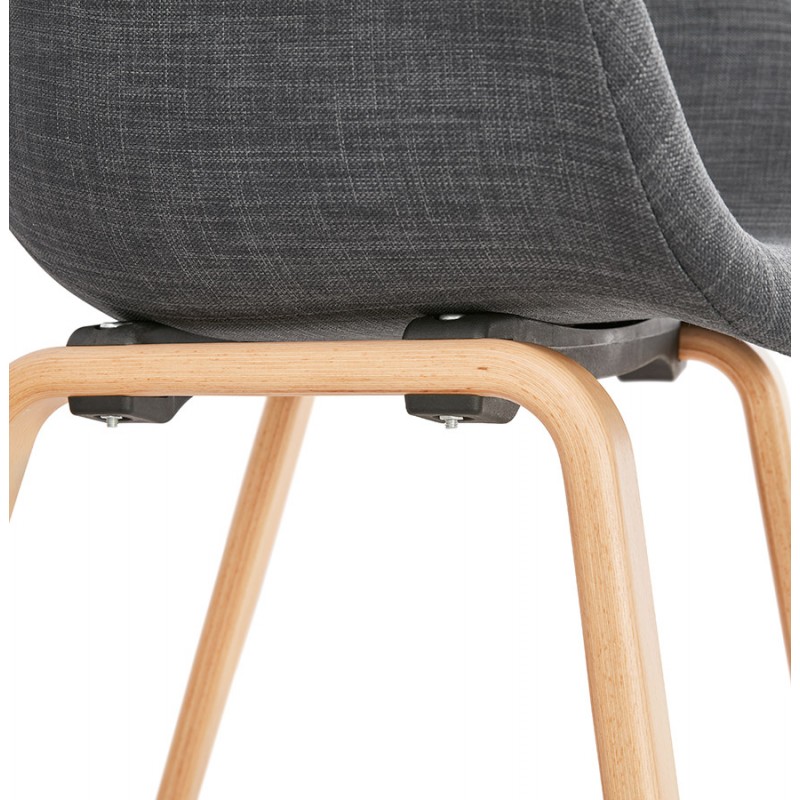 Sedia di design scandinavo con braccioli CALLA in tessuto naturale per piedi (grigio antracite) - image 43113