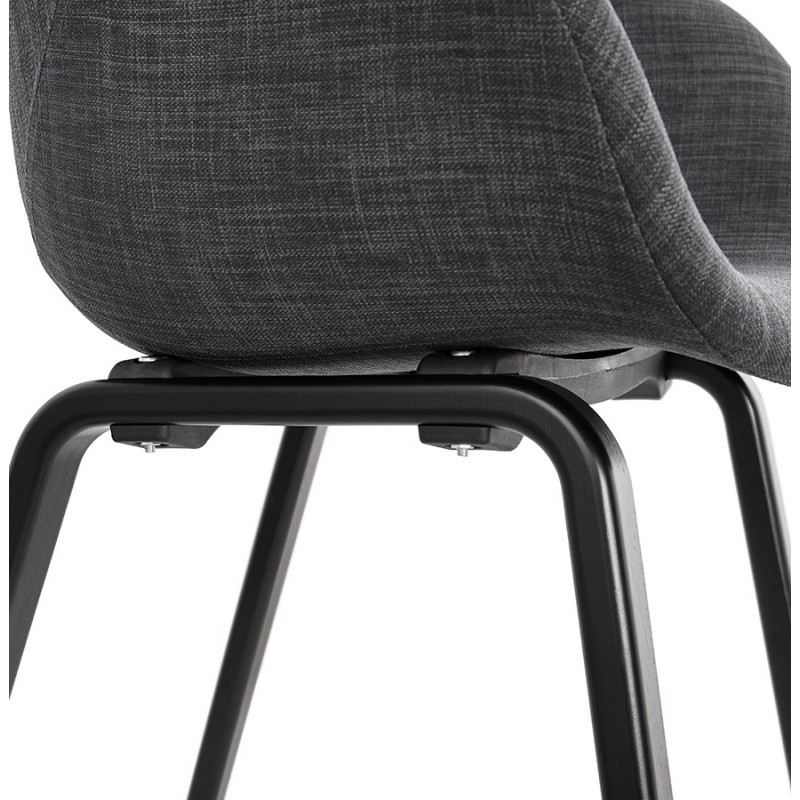 Skandinavischer Designstuhl mit CALLA Armlehnen aus schwarzem Fußstoff (anthrazitgrau) - image 43130