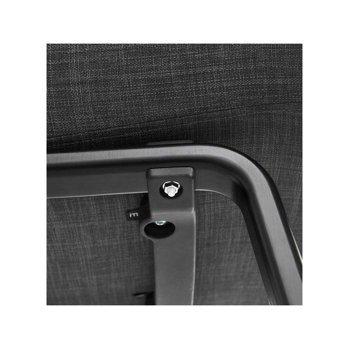 Sedia di design scandinava con braccioli CALLA in tessuto nero per piedi  (grigio antracite)