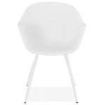 Chaise design scandinave avec accoudoirs COLZA en polypropylène (blanc)