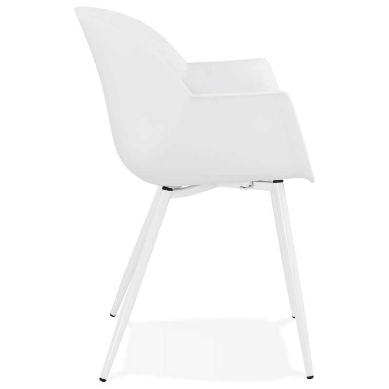 Sedia di design scandinava con braccioli in polipropilene COLZA (bianco) - image 43138