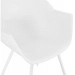 Sedia di design scandinava con braccioli in polipropilene COLZA (bianco)
