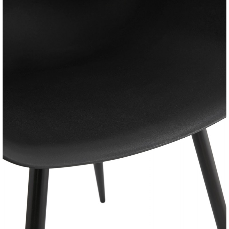 Silla de diseño escandinavo con apoyabrazos COLZA en polipropileno (negro) - image 43158