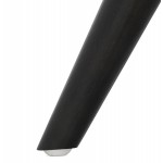 Fauteuil design YASUO en tissu pieds bois couleur noire (gris clair)