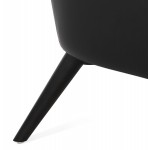 Fauteuil design YASUO en polyuréthane pieds bois couleur noire (noir)