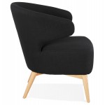 YASUO design chair in natural-coloured wooden footwear fabric (black)