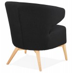 YASUO Designstuhl aus naturfarbenem Holzschuhstoff (schwarz)