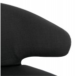 Fauteuil design YASUO en tissu pieds bois couleur naturelle (noir)