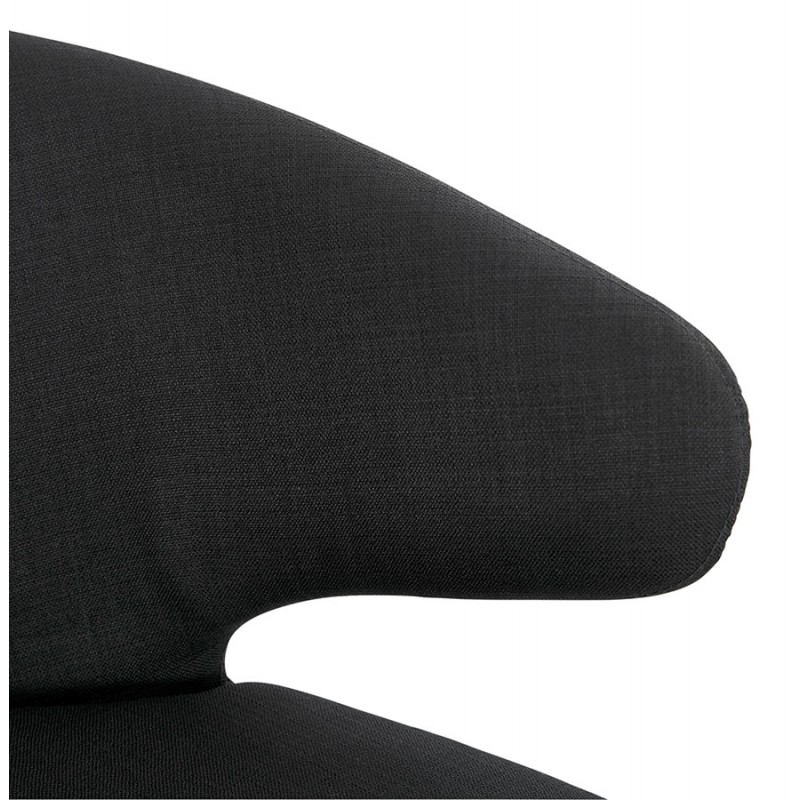 Fauteuil design YASUO en tissu pieds bois couleur naturelle (noir) - image 43193