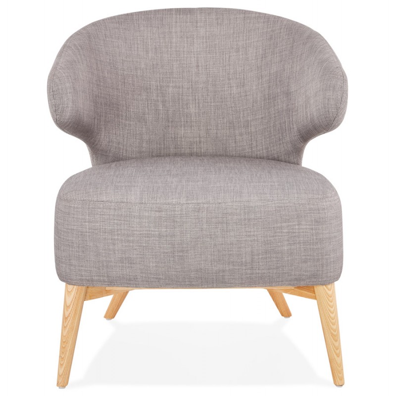 Sedia di design YASUO in tessuto per piedi in legno color naturale (grigio chiaro) - image 43201