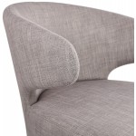 YASUO design chair in natural-coloured wooden foot fabric (light grey)