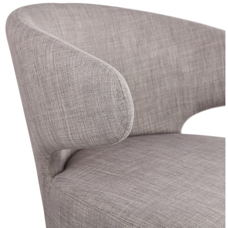 Sedia di design YASUO in tessuto per piedi in legno color naturale (grigio chiaro) - image 43206