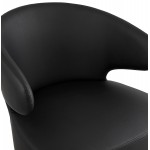 YASUO Designstuhl aus Polyurethan Füße Holz natürliche Farbe (schwarz)