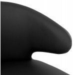 Fauteuil design YASUO en polyuréthane pieds bois couleur naturelle (noir)