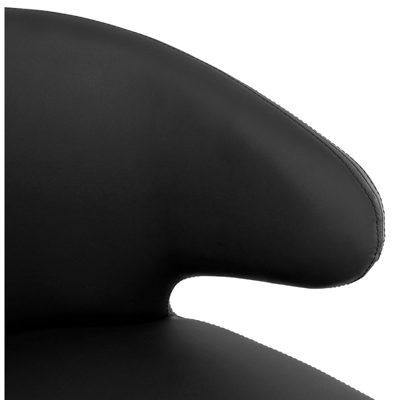 Fauteuil design YASUO en polyuréthane pieds bois couleur naturelle (noir) - image 43220