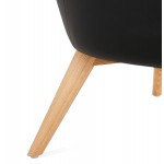 YASUO Designstuhl aus Polyurethan Füße Holz natürliche Farbe (schwarz)