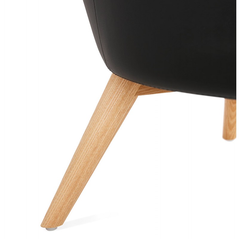 Silla de diseño YASUO en patas de poliuretano de color natural de madera (negro) - image 43222