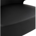 Fauteuil design YASUO en polyuréthane pieds métal couleur noire (noir)