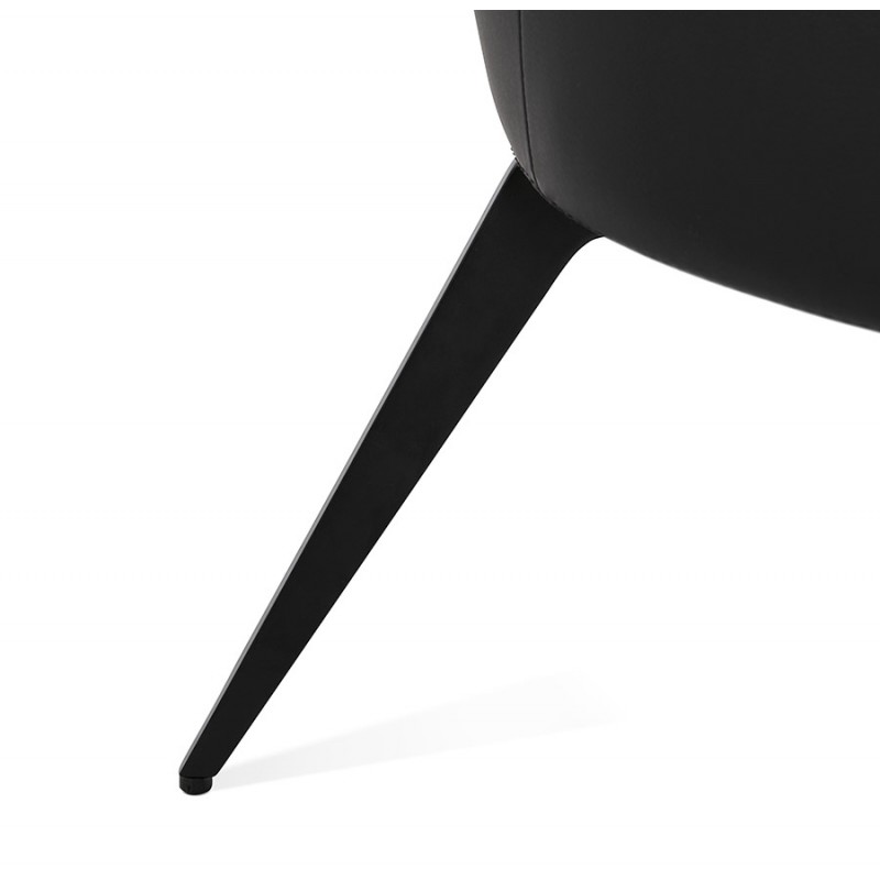 Fauteuil design YASUO en polyuréthane pieds métal couleur noire (noir) - image 43258