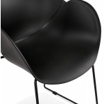 CIRSE Designstuhl aus Polypropylen schwarz Metallfüße (schwarz)