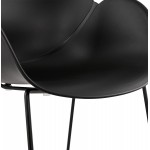 Silla de diseño CIRSE en patas de metal negro de polipropileno (negro)