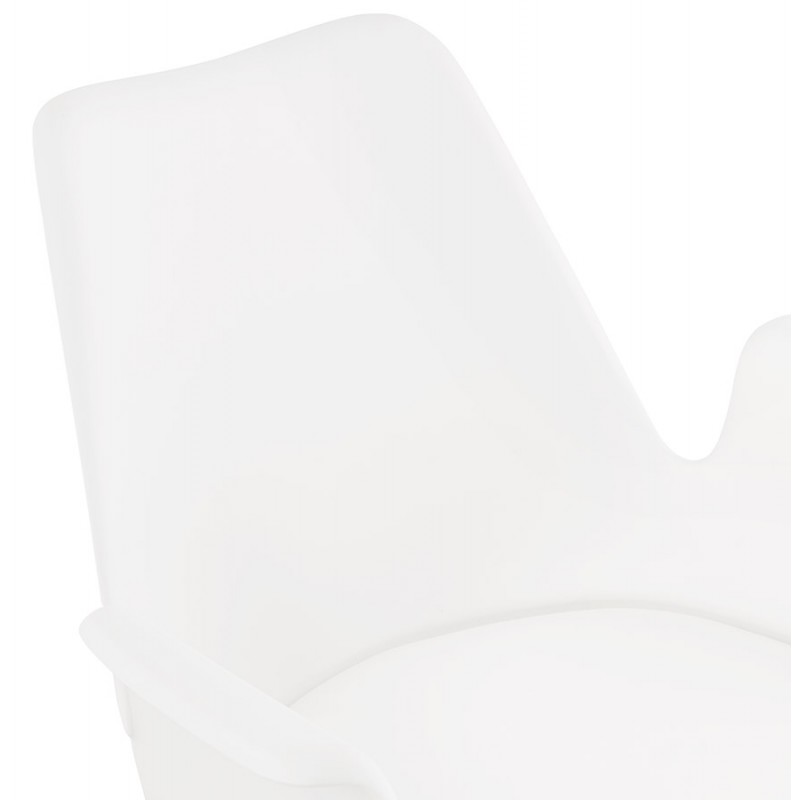 Silla de diseño escandinavo con apoyabrazos de madera de color natural de pies ARUM (blanco) - image 43288