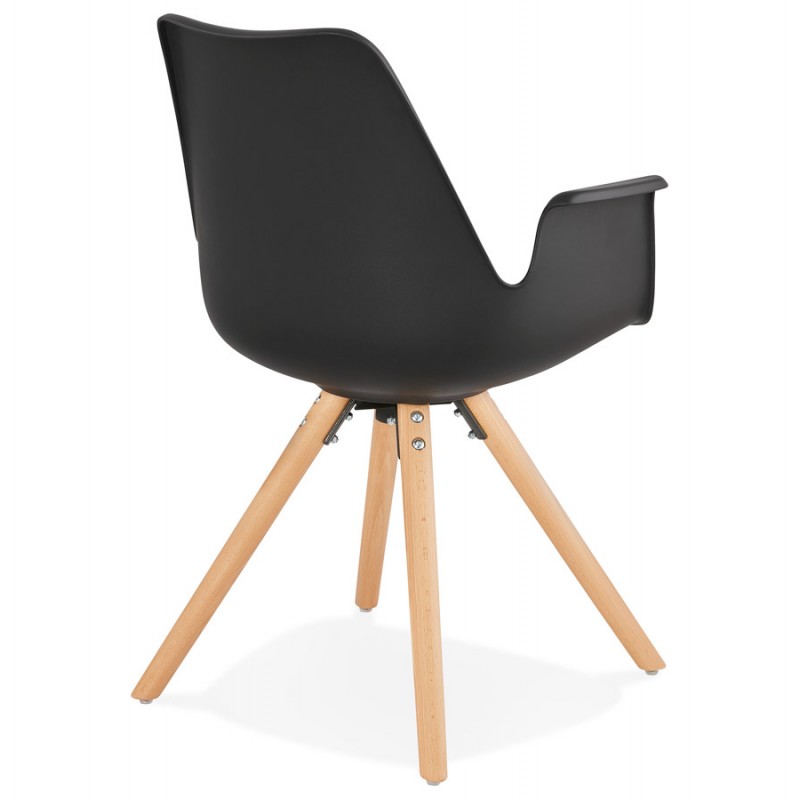 Sedia di design scandinava con piedi ARUM piedi di colore naturale piede in legno inquieto (nero) - image 43297