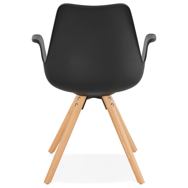Sedia di design scandinava con piedi ARUM piedi di colore naturale piede in legno inquieto (nero) - image 43298