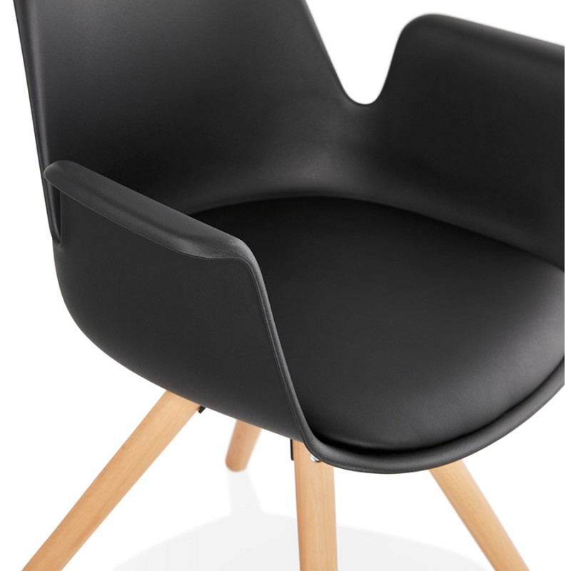 Sedia di design scandinava con piedi ARUM piedi di colore naturale piede in legno inquieto (nero) - image 43301