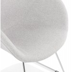 Chaise design pied effilé ADELE en tissu (gris clair)